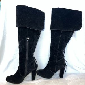 Velvet Thigh high boots